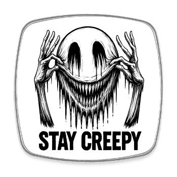 Melting Smile – Dark Comic Horror Art - Square fridge magnet - white - Front
