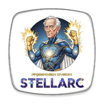 Stellarc Kosmischer Held - Viereckiger Kühlschrankmagnet - Weiß - Vorne