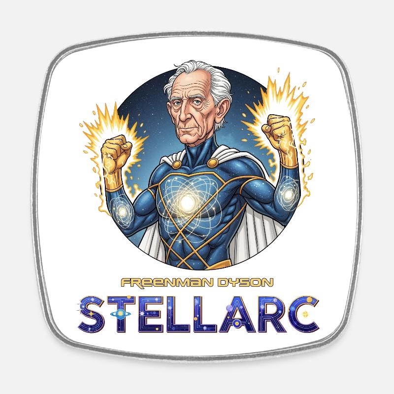Stellarc Cosmic Hero - Square fridge magnet - white