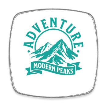 Adventure Modern Peaks – Mountains Outdoor Design - Square fridge magnet - white - Front