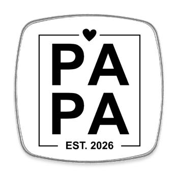 Papa Est 2026 - Square fridge magnet - white - Front