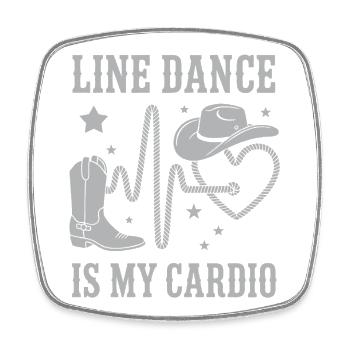 Line Dance Cardio Cowboy - Square fridge magnet - white - Front