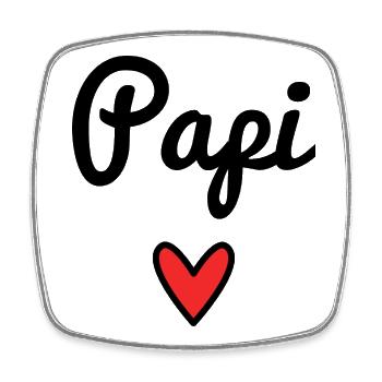 PAPI. Opa. PAPA. VATERTAG. FROHER VATERTAG. - Viereckiger Kühlschrankmagnet - Weiß - Vorne
