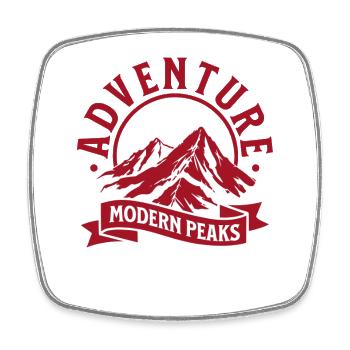 Adventure Modern Peaks – Mountain Outdoor Design - Square fridge magnet - white - Front