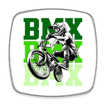 BMX Rider – Action Sport Street Design - Viereckiger Kühlschrankmagnet - Weiß - Vorne
