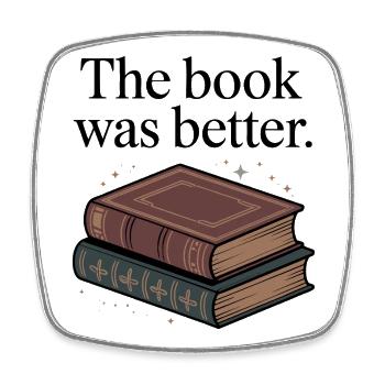 Das Buch war besser Dark Academia Reading Art - Viereckiger Kühlschrankmagnet - Weiß - Vorne