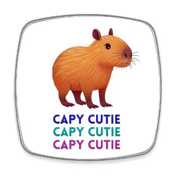 Charming Capybara - Square fridge magnet - white - Front