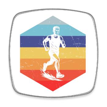 Motif emblématique de la course - Magnet carré - blanc - Devant