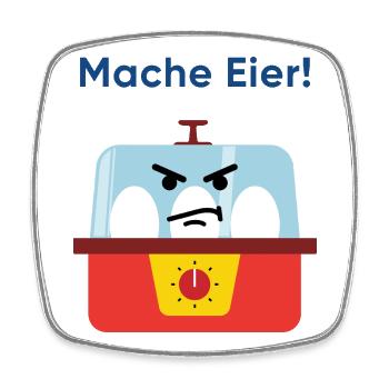 Mache Eier! Wütender Küchenhelfer - Viereckiger Kühlschrankmagnet - Weiß - Vorne