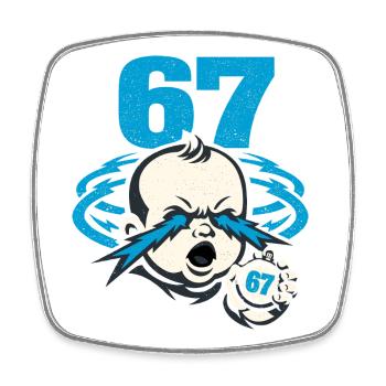67 Six Seven - Gen Z - Square fridge magnet - white - Front