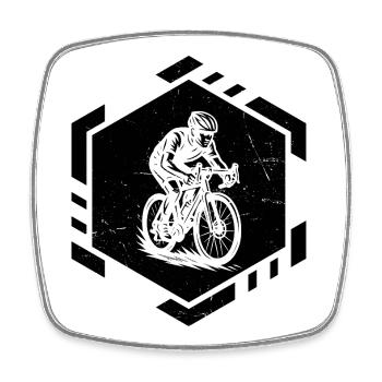 Motif minimaliste du vélo de route - Magnet carré - blanc - Devant