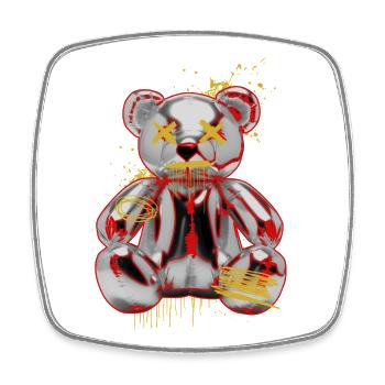 Graffiti Teddy Punk Art Design - Viereckiger Kühlschrankmagnet - Weiß - Vorne