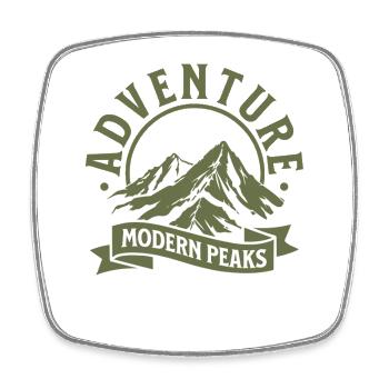 Adventure Modern Peaks – Outdoor Mountain Design - Square fridge magnet - white - Front