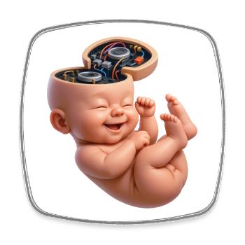 BABY NERD – Geek & Science-Fiction - Viereckiger Kühlschrankmagnet - Weiß - Vorne