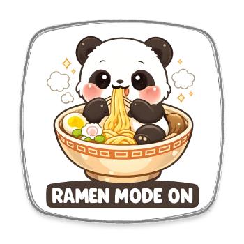 Ramen mode on Panda - Viereckiger Kühlschrankmagnet - Weiß - Vorne