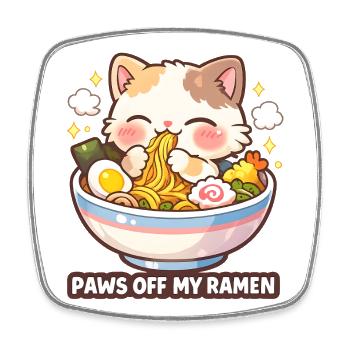 Cats Ramen Noodle Japanese Anime Manga Kawaii - Square fridge magnet - white - Front