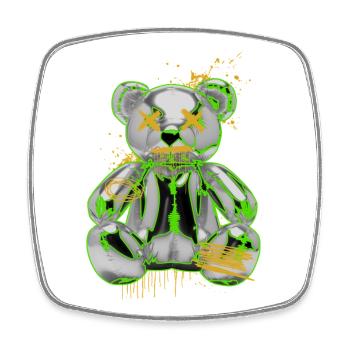 Graffiti Teddybär Rebellion Urban Art - Viereckiger Kühlschrankmagnet - Weiß - Vorne
