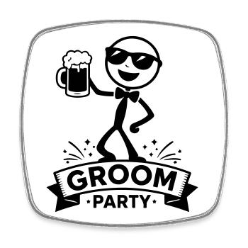 L’équipe Groom Bräutigam - Magnet carré - blanc - Devant