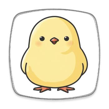 Little Yellow Chick – Cute Animal Illustration - Square fridge magnet - white - Front
