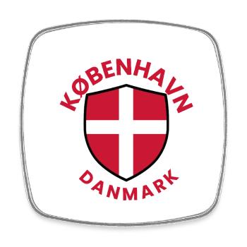 Copenhagen Shield with Danish Flag - Square fridge magnet - white - Front