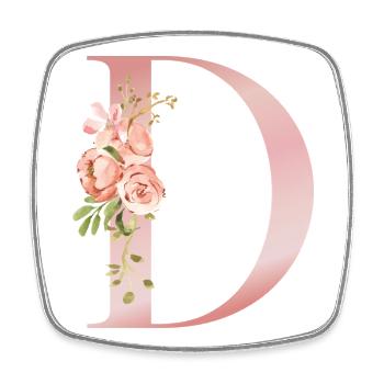 Pastel floral d with bouquet - Square fridge magnet - white - Front