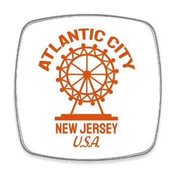 Atlantic City - Est. 1854 - New Jersey - USA - Viereckiger Kühlschrankmagnet - Weiß - Vorne