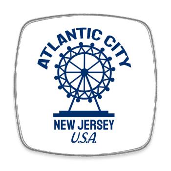 Atlantic City - Est. 1854 - New Jersey - USA - Viereckiger Kühlschrankmagnet - Weiß - Vorne