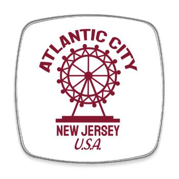 Atlantic City - Est. 1854 - New Jersey - USA - Viereckiger Kühlschrankmagnet - Weiß - Vorne