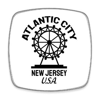 Atlantic City - Est. 1854 - New Jersey - USA - Viereckiger Kühlschrankmagnet - Weiß - Vorne