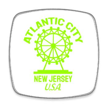 Atlantic City - Est. 1854 - New Jersey - USA - Viereckiger Kühlschrankmagnet - Weiß - Vorne