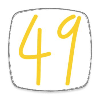 49 - Viereckiger Kühlschrankmagnet - Weiß - Vorne