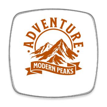 Moderne Bergabenteuer Peaks - Viereckiger Kühlschrankmagnet - Weiß - Vorne