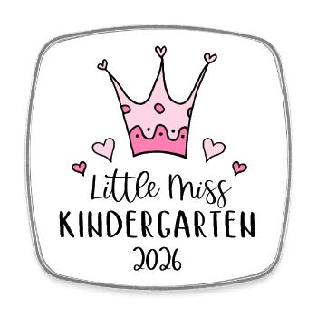 Little Miss Kindergarten 2026 Süßes Mädchen Kita - Viereckiger Kühlschrankmagnet - Weiß - Vorne