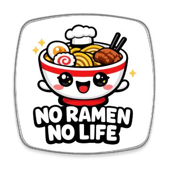 Ramen Lächeln Bowl - Viereckiger Kühlschrankmagnet - Weiß - Vorne