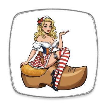 Holland-Pin-up in Verstopfung - Viereckiger Kühlschrankmagnet - Weiß - Vorne