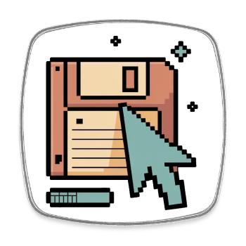 Floppy Disk Retro Internet - Viereckiger Kühlschrankmagnet - Weiß - Vorne