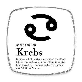 Sternzeichen Krebs - Viereckiger Kühlschrankmagnet - Weiß - Vorne