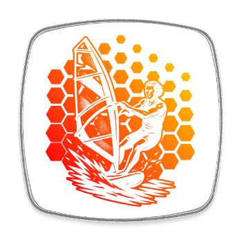 Modernes Windsurfing Artwork - Viereckiger Kühlschrankmagnet - Weiß - Vorne