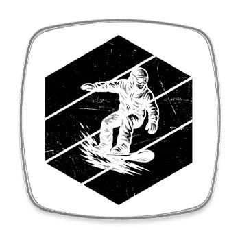 Snowboard Motiv für echte Liebhaber - Viereckiger Kühlschrankmagnet - Weiß - Vorne