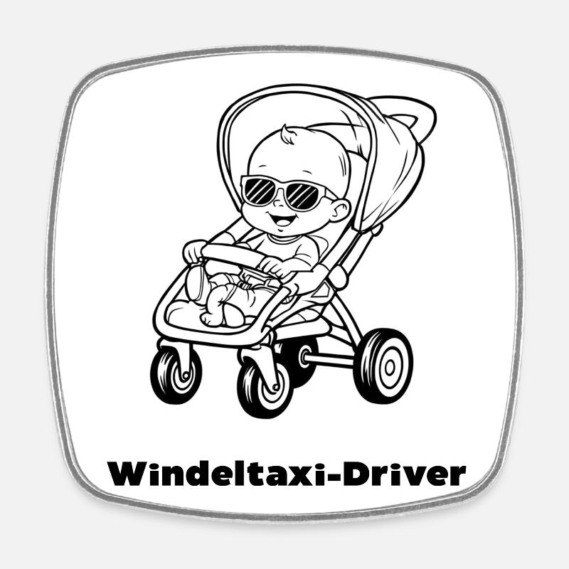 Chauffeur de Taxi Couche - Magnet carré - blanc