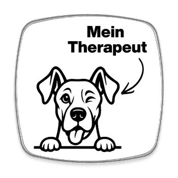 DER HUND MEIN THERAPEUT, HUNDE! 🐶 DOGLOVER PFOTE - Viereckiger Kühlschrankmagnet - Weiß - Vorne
