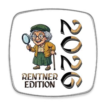 Retired Retirement Design - Square fridge magnet - white - Front
