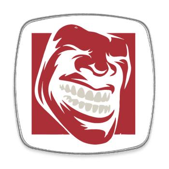 Roaring Red Grin Illustration - Viereckiger Kühlschrankmagnet - Weiß - Vorne