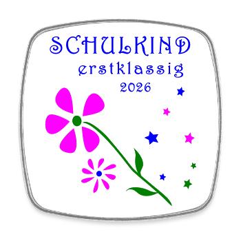 School Child First Class - Square fridge magnet - white - Front