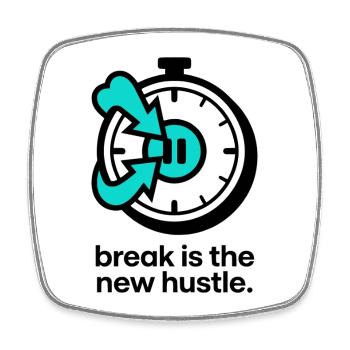 break is the new hustle - Viereckiger Kühlschrankmagnet - Weiß - Vorne