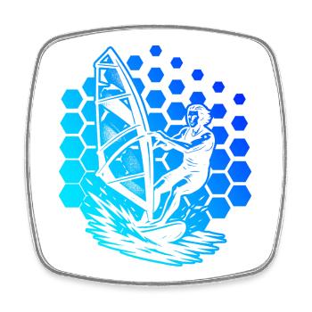 Ein Motiv nur für Windsurf - Viereckiger Kühlschrankmagnet - Weiß - Vorne