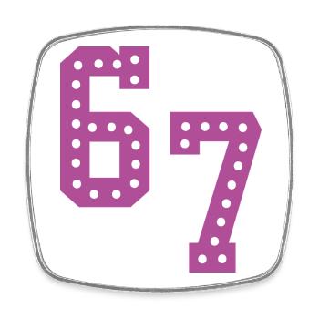 6 7 – Trendiges, minimalistisches Textdesign, - Viereckiger Kühlschrankmagnet - Weiß - Vorne
