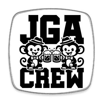 Jga Crew Junggesellenabschied Affe - Viereckiger Kühlschrankmagnet - Weiß - Vorne