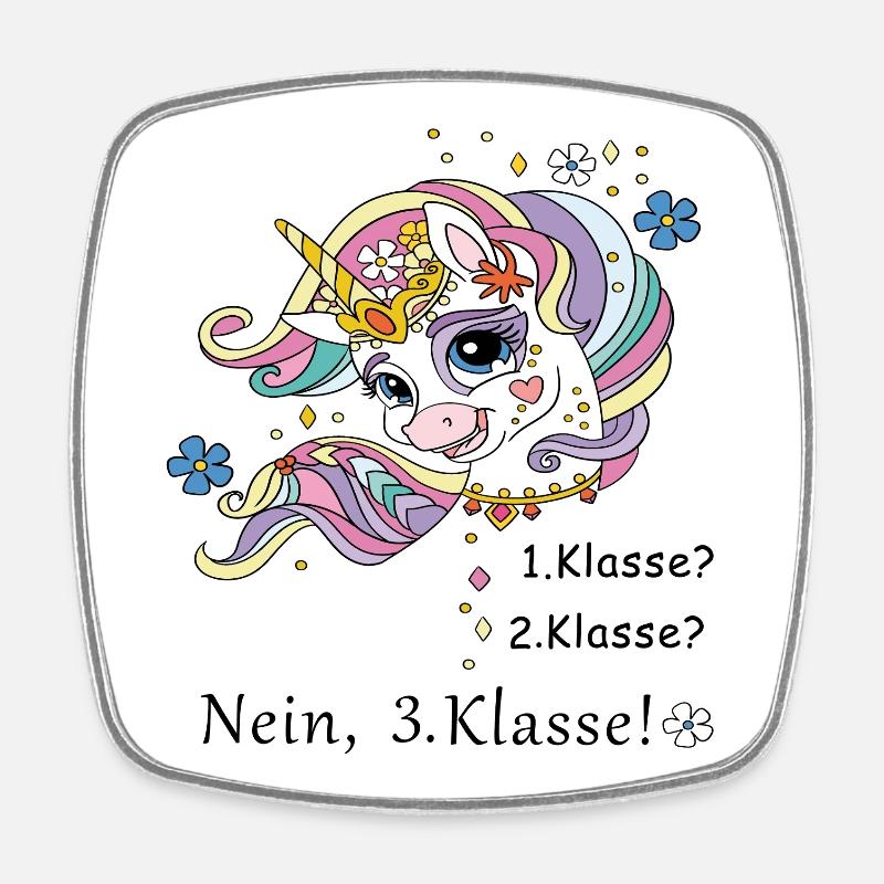 Schulkind 3.Klasse - Viereckiger Kühlschrankmagnet - Weiß