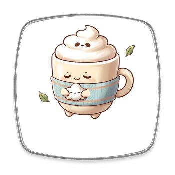Kuschelige Wolkenkaffee Becher - Viereckiger Kühlschrankmagnet - Weiß - Vorne